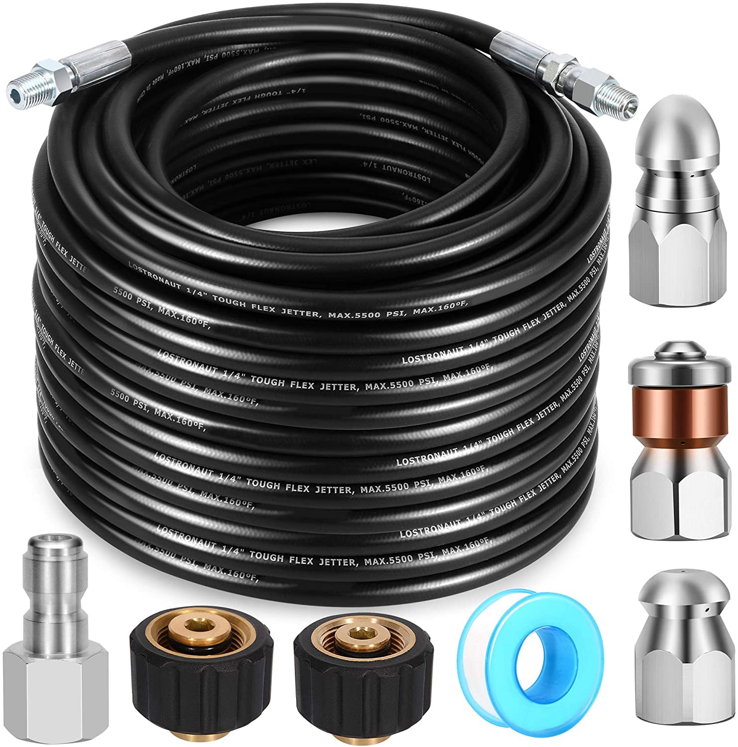 Drainx Pro 35-FT Steel Drum Auger Plumbing SnakeDrain Cleaning Cable with 
