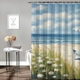 thumbnail image 2 of Creowell Impressionist Painting Beach Scene Pretty Shower Curtain Bathroom Decor 100% Polyester Washable Shower Curtain Chic Modern Style with Hooks 36x72, 2 of 7