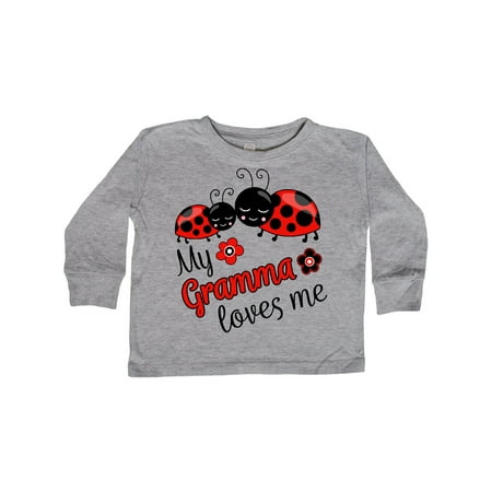 

Inktastic My Gramma Loves Me with Cute Ladybugs Gift Toddler Boy or Toddler Girl Long Sleeve T-Shirt