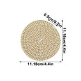 thumbnail image 3 of Napperons Ronds Antidérapants en Fil Tissé Isolation Thermique Durables pour Table 6 Pcs avec Supports de Rangement, 3 of 6