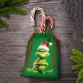 thumbnail image 3 of Bolsas de fiesta de Grinch con estampado de dibujos animados en verde, bolsa de regalo con cordón para vacaciones, bolsa de regalo para dulces, bolsa de refrigerio para niños para vacaciones, bolsa de, 3 of 4