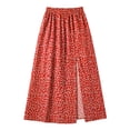thumbnail image 7 of Women's Summer Maxi Skirt Elastic Waist Side Slit A Line Swing Floral Print Casual Beach Vacation Skirts, 7 of 7