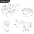 thumbnail image 3 of U_Style-CA Extendable Kitchen Island with Wheels,Dining Table with Built-in Power Outlet,Farmhouse Bar Table with Double-Sided Drawers,Suitable for Kitchen & Home Bar, 3 of 12
