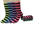 thumbnail image 3 of Colorful & Bold Striped Assorted 6 Pack Crew Socks, 3 of 3