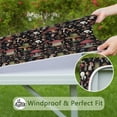 thumbnail image 6 of Red Mushroom Frog Black Pattern Square Fitted Tablecloth with Elastic Edge,Square Table Cover,Washable Elastic Table Cover for Home Kitchen Party Decor 36"x36", 6 of 6
