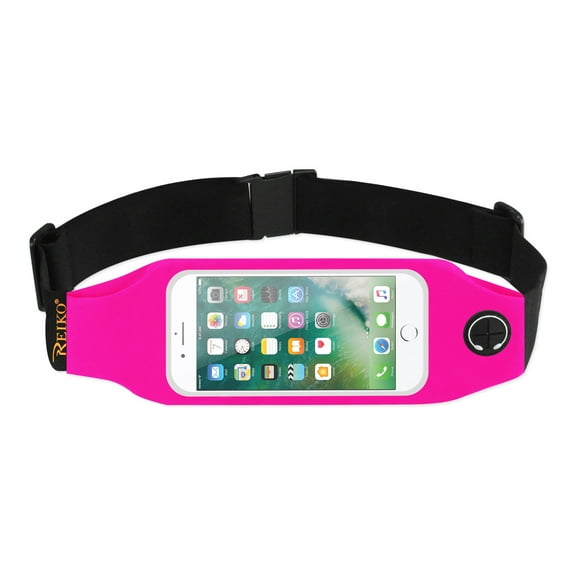 Running Sport Belt For Iphone 7/ 6/ 6s Or 5 Inches Device With Two Pockets And Led In Pink (5x5 Inches)