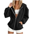 thumbnail image 5 of CHGBMOK Women's Fall Hoodie Jackets Long Sleeve Zip Up Track Jackets Comfy Fleece Lined Sweatshirts with Pockets, 5 of 7