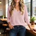 thumbnail image 5 of Womens Knitted Sweaters Dressy Casual Lightweight V Neck Long Sleeve Pullover Knit Top,Office Workwear,Fall Winter Layering, 5 of 8