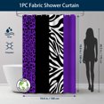 thumbnail image 2 of LVRLVR 1/4 Pcs Wild Animal Leopard Print Fabric Shower Curtain Rug Set - Zebra Print Bath Mat Bathroom Decoration, Red and Black, 70.8" × 70.8", 2 of 5