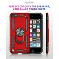 thumbnail image 2 of LeYi iPod Touch 6th Generation Case Hard Case, iPod Touch 7th Generation Case, Military Grade Phone Case with Ring Kickstand for Apple iPod Touch 7/6/5, Red, 2 of 8