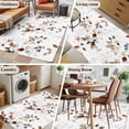 thumbnail image 5 of Area Rug for Living Room, Brown Grey Leaves Non-Slip Indoor Large Carpet for Bedroom/Dining Room, Summer Botanical Pastoral Birds Watercolor Washable Low-Profile Floor Runner Rugs - 4 x 6 Ft, 5 of 7