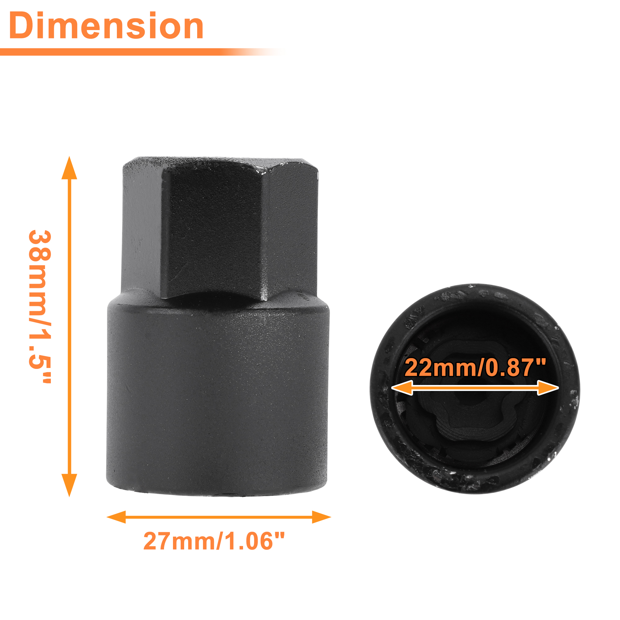Unique Bargains Wheel Lock Lug Nut for Toyota Anti-Theft Key Socket Black A