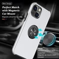 thumbnail image 3 of Shockproof Case for iPhone 14 Plus 6.7'', [Embedded Finger Ring]  Grade Phone Case Cover with Reinforced Metal Stand Kickstand [Support Magnetic Car Holder] for iPhone 14 Plus, Silver, 3 of 14