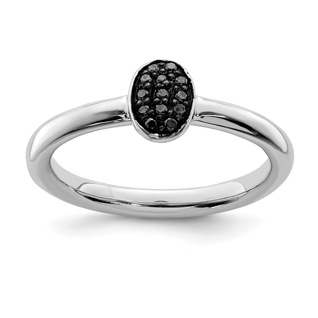 Bague en Argent 925 avec Diamant Noir