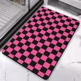 thumbnail image 4 of Luxury Soft, Absorbent Long Bath Mat: Checkered Non-Slip Bathroom Runner Rug. Easy to Clean Microfiber Floor Mats for Bathtub Showers, 20x32in, 4 of 5
