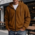 thumbnail image 2 of UDAUDU Mens Zip Up Hoodie Long Sleeve Solid Sweatshirts Fleece Casual Vintage Hooded Athletic Full Zip Jacket with Pockets M, 2 of 8