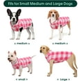 thumbnail image 5 of Kuoser Classic Plaid Dog Fleece Vest, Soft Stretch Sweater for Dogs, Pink, S, 5 of 10