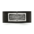 thumbnail image 4 of Stainless Steel Polished Black IP-plated w/Grey Wire Inlay 10mm Band, 4 of 8