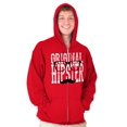 thumbnail image 3 of Retro Original Hipster Mustache Men's Big & Tall Graphic Zip Up Hoodie Brisco Brands 4X, 3 of 4