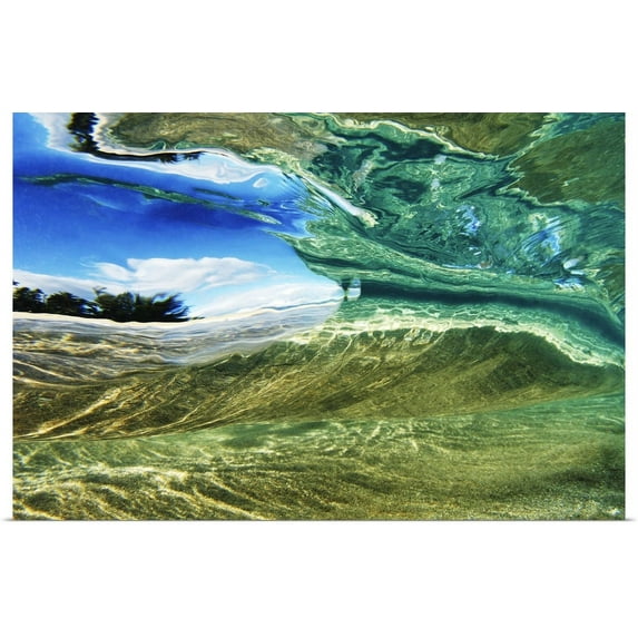 Great BIG Canvas | "Hawaii, Oahu, Underwater View Of Wave" Art Print - 24x16
