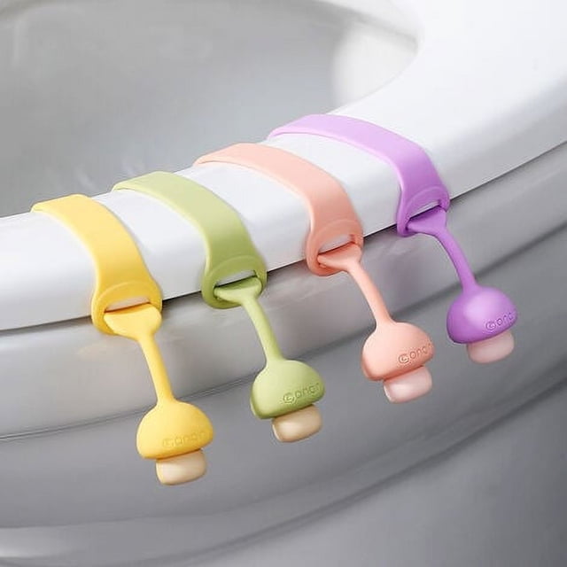 Elevador de tapa de inodoro de 4 piezas, mango elevador de asiento/tapa de inodoro de silicona, soporte de asiento de inodoro, herramientas de elevación, accesorios de baño para el hogar, baño