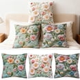 thumbnail image 5 of Decorative Floral Pillow Cover With Intricate Embroidery-Like Pattern And Invisible Zipper For Sofa Or Bed, 5 of 8