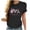 Black, variant on Fesfesfes Women Shirts Women's Fashion Casual Round Neck Printed Short Sleeved T-shirt Top Womens T Shirts M(US:6)