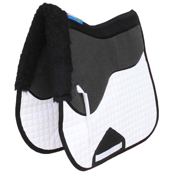 Horse English Quilted All-Purpose Gel Shock Absorbing Saddle Pad White 72TS38WH