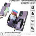 thumbnail image 3 of Phone Case for Samsung Galaxy A32 4G 6.4 inch Zipper Wallet Cover with Credit Card Holder Slot Shoulder Crossbody Strap Long Lanyard Leather Cell A 32 32A S32 G4 SM-A325M/DS Women Girls Purple, 3 of 7