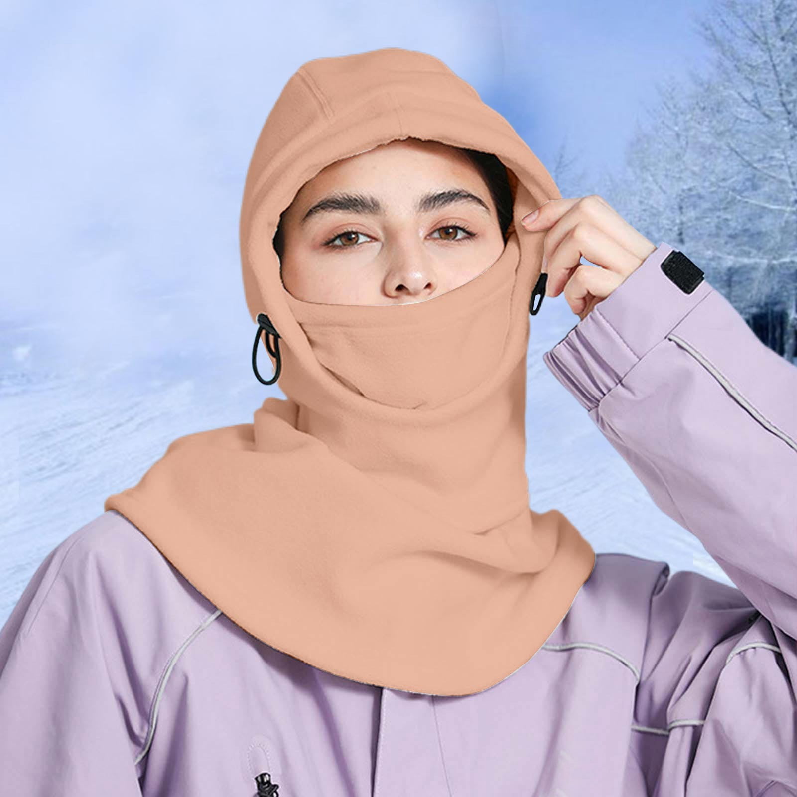 Tanhomme Winter Hats Fleece Lined Knit Cover Set Neck Circle Scarf Ski Snow Hat Cap Winter Fleece Hood Ski Hat For Women Men Thermal Hat Cap Scarf For Cold Weather