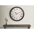 thumbnail image 3 of Clocks - 30" Round - Large Oversized - Wall Clock - Brown - Transitional, 3 of 6