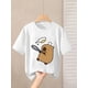 thumbnail image 1 of A Summer Casual Round-Neck T-Shirt Featuring a Chef Capybara Print, Made from Knitted Cotton Fabric with Slight Stretch, Suitable As a Gift., 1 of 6