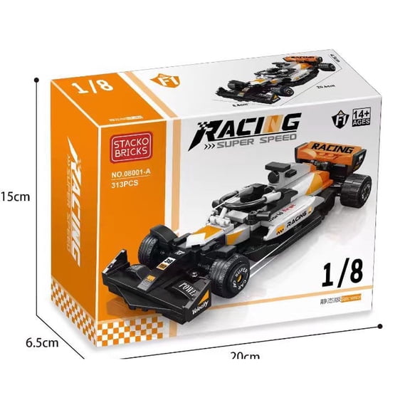 GZBricker Formula One 8-Wide Racing Car Model Building Set Compatible with Lego Vehicle for Adults
