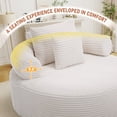 thumbnail image 5 of Muumblus 55" Indoor Round Lounge Chair, Oversized Boneless Accent Barrel Chair, Beige Corduroy, 5 of 10