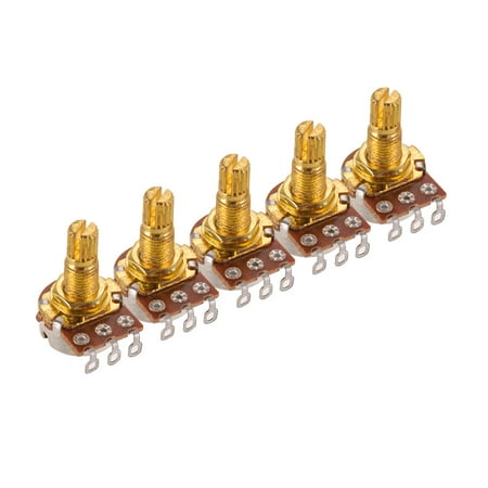 - 5pcs B500K Long Split Shaft Audio Taper Potentiometer Guitar Pots Golden Electric Guitar Parts