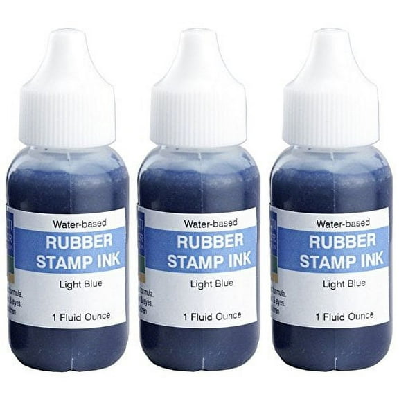 Infusion Stamp Ink Refill Bottles, 1-Ounce, 3-Pack, Light Blue