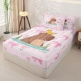 thumbnail image 2 of Homewish Cute Capybara Duck Zipper Twin Comforter Sets with Fitted Sheet and 2 Pillowcases,Dreamy Bow Flowers Zipper Bedding Set for Boy Girls,4-Piece,Pink Reversible, 2 of 6