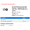 thumbnail image 2 of Fan and Alternator Accessory Belt Tensioner - Compatible with 1993 - 1994, 1996 - 1999 Ford F800 5.9L 6-Cylinder 1997 1998, 2 of 2