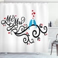 thumbnail image 1 of Ambesonne Romance Shower Curtain, Mr. Mrs. Birds Branch, 69"Wx70"L, Red Blue Black, 1 of 3
