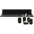 thumbnail image 1 of Estante de pared flotante para baño Estante rectangular de aluminio mate Estante de almacenamiento montado en la pared elegante para cosméticos Negro (30 cm), 1 of 5