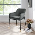 thumbnail image 2 of Side Dining Chair, Black Grey Gray, Velvet, Modern Contemporary, Mid Century Kitchen Room Cafe Bistro Restaurant Hospitality, 2 of 7