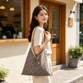 thumbnail image 5 of Large Capacity Fabric Tote Bag, Speckle Print Shoulder Handbag with Spacious Interior for Books Laptop and Daily Essentials, Lightweight Commuter Carry Bag for Shopping Travel Work Office, 5 of 6