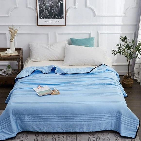 Bamboohart Queen for Bed Summer Bed Skin Friendly Plain Print Washed Cotton Bed Cool Comforter Hot Sleeping Summer Comforter Ventilated Comforter Warm Full Size