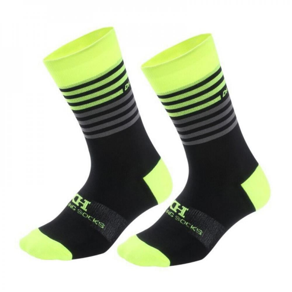 Borvelo Men’s Dot Cycling Socks Compression Mtb Bike Socks Outdoor Sport Socks Hiking Running Sock Ankle-Long