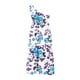 thumbnail image 4 of Moda Mujer Boho Verano Causal Un Hombro Impresión Sin Mangas Smocked Maxi Vestido Fridja  hjkh3798, 4 of 4