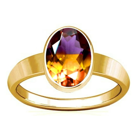 Divya Shakti 9.25-9.50 Carat Ametrine Gemstone Panchadhatu Plain Design Ring(3)