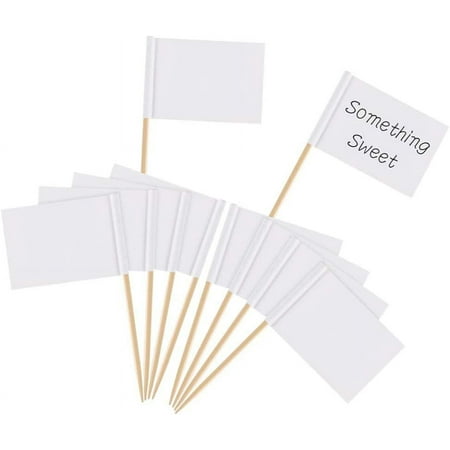 Cupcake Toppers Mini Blank Toothpick Flags Blank Flag Design Party Toothpick Flag Party Supplies (Khaki) 100pcs/ 1 Set Pirate Ornament