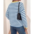 thumbnail image 2 of BTFBM Women's Lightweight Oversized Striped Sweater | Soft Knit Cozy Sweaters, Crew Neck Long Sleeve Pullover, y2k Color Block, Casual Holiday Outfits, Winter Fall Clothes, 2 of 8