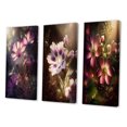 Designart "Fairy Daisy Wonderland Up Close IV" Daisy Wall Art Set Of 3