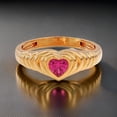 thumbnail image 3 of Sterling silver heart cut croissant dome style lab created ruby ring, 3 of 5